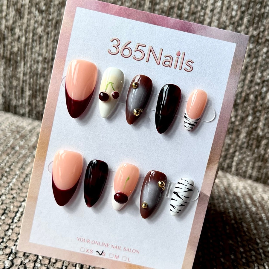 Noir Mocha - Black Nude Minimalist Press-On Nails