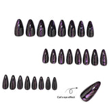 Iridescent Black Shimmer Stiletto Press On Nails