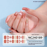 Semi-Cured Gel Nail Strips Foil Laser Gold Shimmer Glossy Set (MOQ=3)