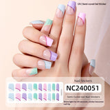 Semi-Cured Gel Nail Strips Foil French Gold Pink Gradient Glossy Set (MOQ=3)