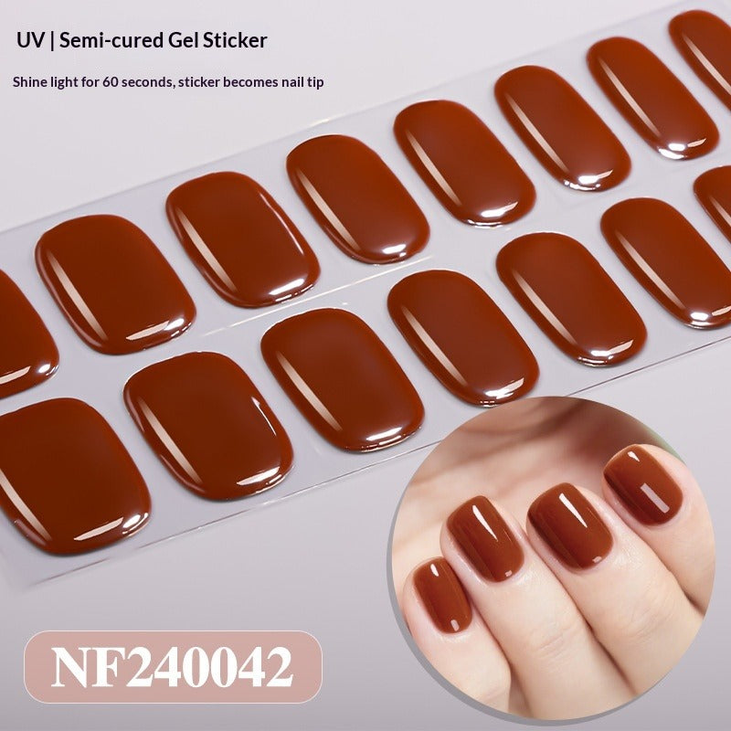 Semi-Cured Gel Nail Strips Minimal Solid Japanese Style (MOQ=3)