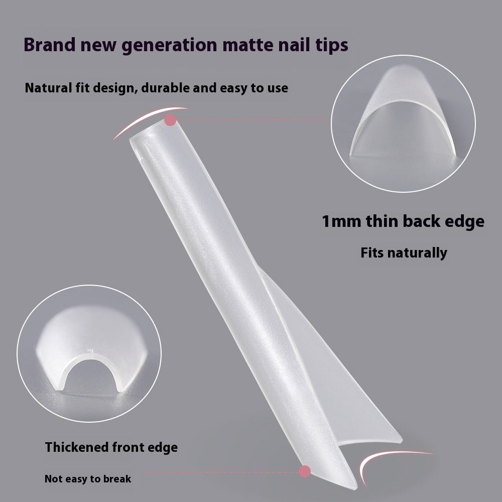 Nail Tips New  matte half sticker press on nails piece 240 pieces boxed French full sand ultra-thin denim nail fake nail piece