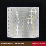 Press-On Nails Instruction Card  transparent pvc self-adhesive waterproof clothing size sticker round label