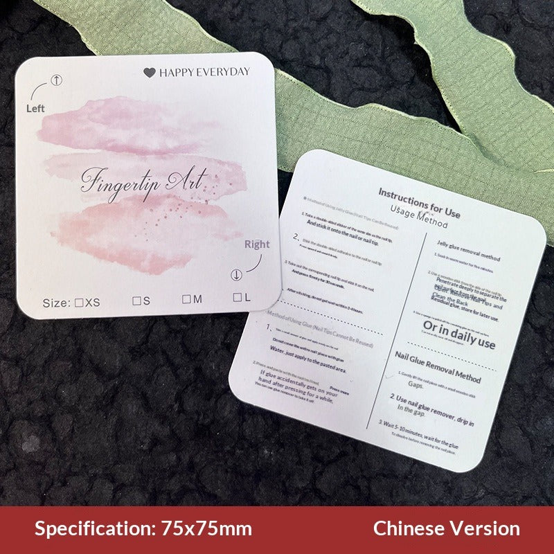 Soft Cotton Texture Press On Nail Display Cards (MOQ=50)