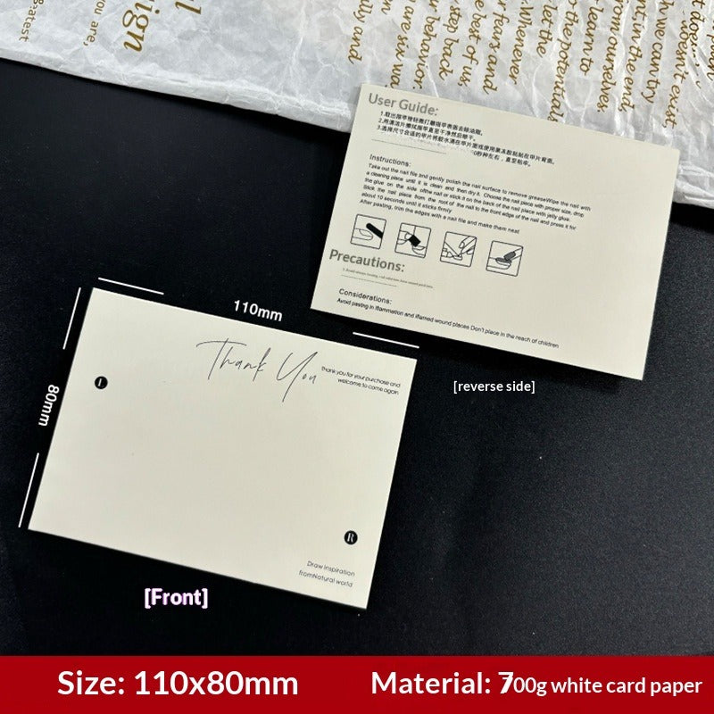 手工製極簡白色展示卡，適用於穿戴甲 (MOQ=50)
