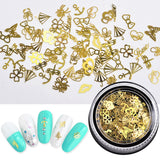 Christmas Gold Metal Nail Art Mix – Hollow Festive Shapes for Gel & Acrylic (MOQ=3)
