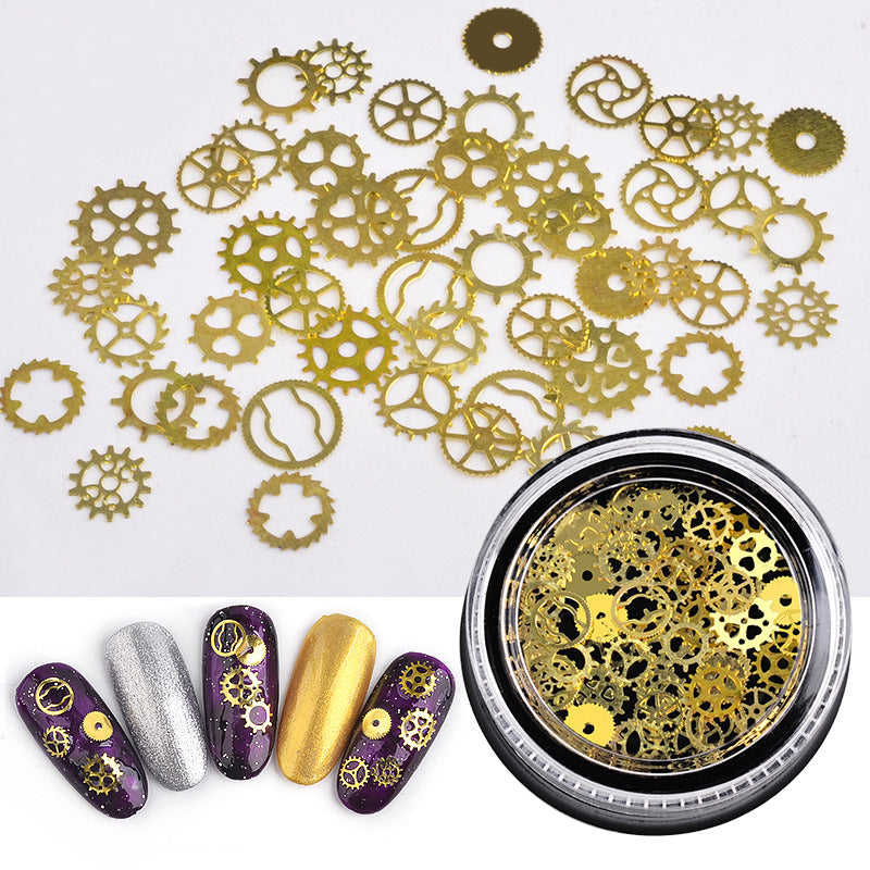 Christmas Gold Metal Nail Art Mix – Hollow Festive Shapes for Gel & Acrylic (MOQ=3)