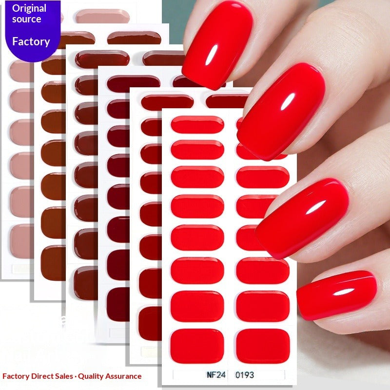 Semi-Cured Gel Nail Strips Minimal Solid Japanese Style (MOQ=3)