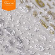 New Gold Foil Floral – Luxe Chinese Style Nail Art Set