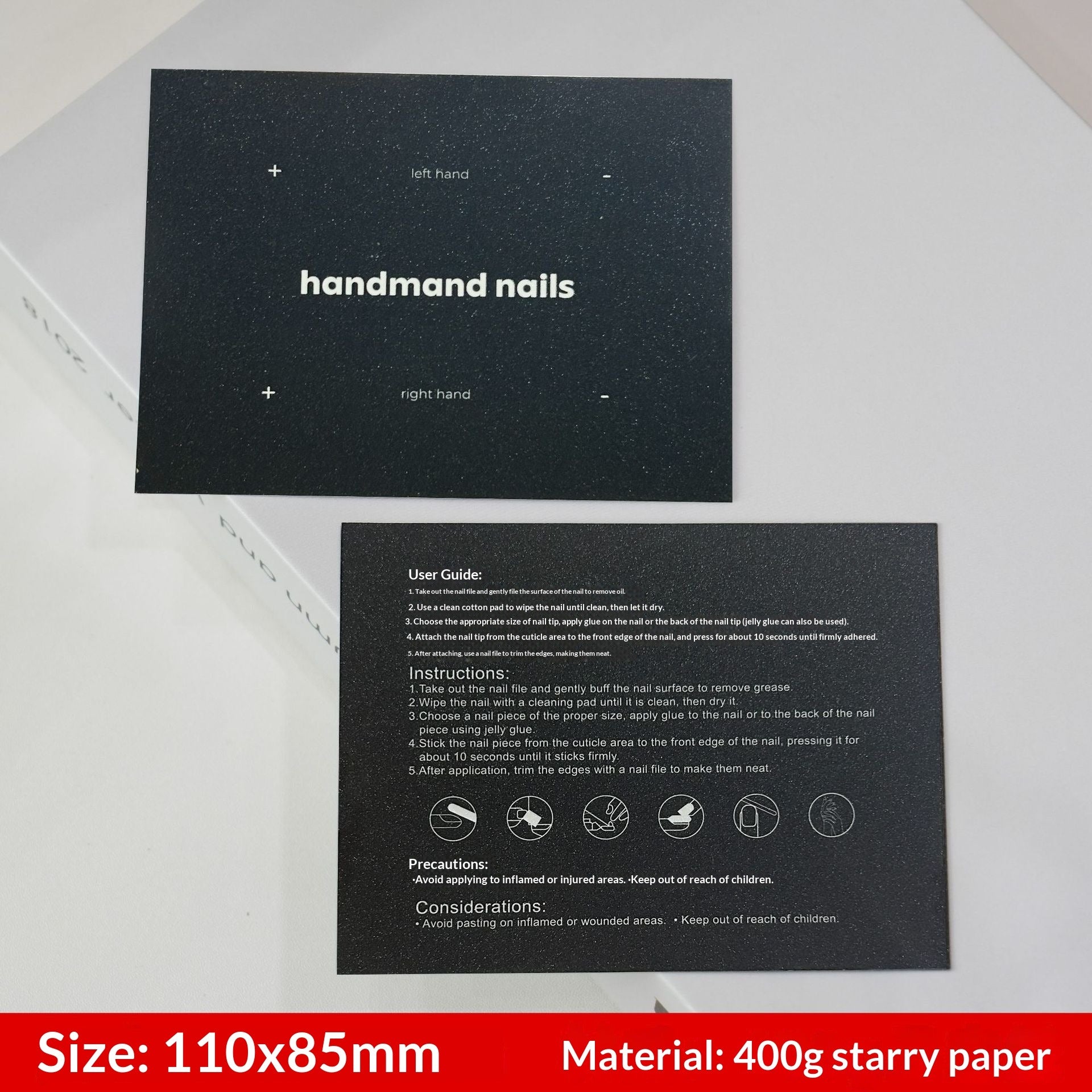 Galaxy Black Display Cards for Press On Nail Collections (MOQ=50)