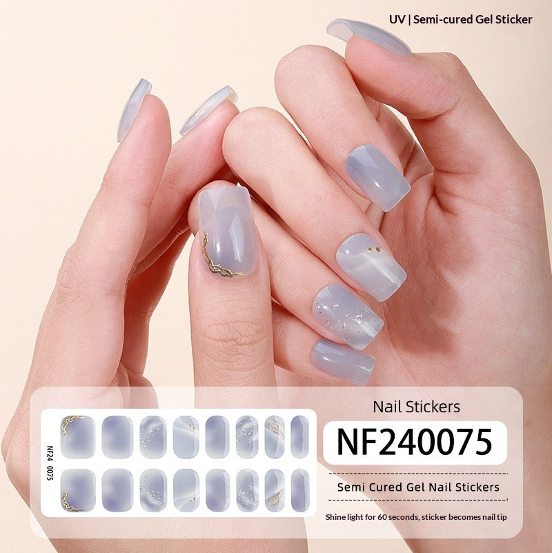 Semi-Cured Gel Nail Strips 3D Foil Shine Glam Emboss Effect (MOQ=3)