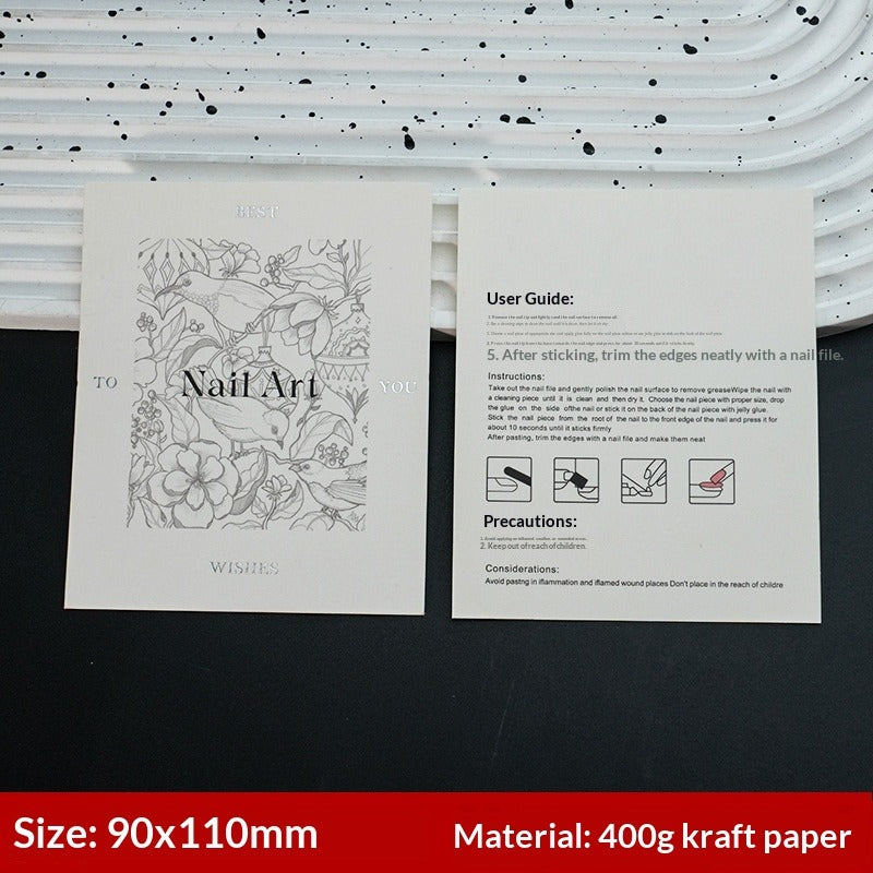 Elegant Floral Display Cards for Press On Nail Sets (MOQ=50)