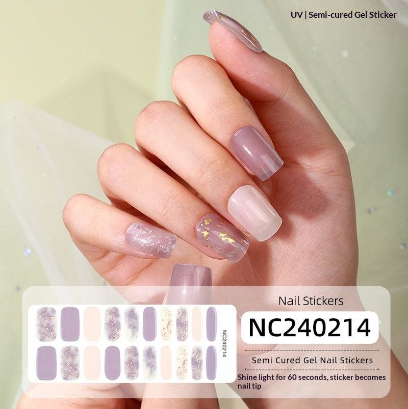 Semi-Cured Gel Nail Strips Laser Foil Ultra-Sparkle Shimmer Glossy Set (MOQ=3)