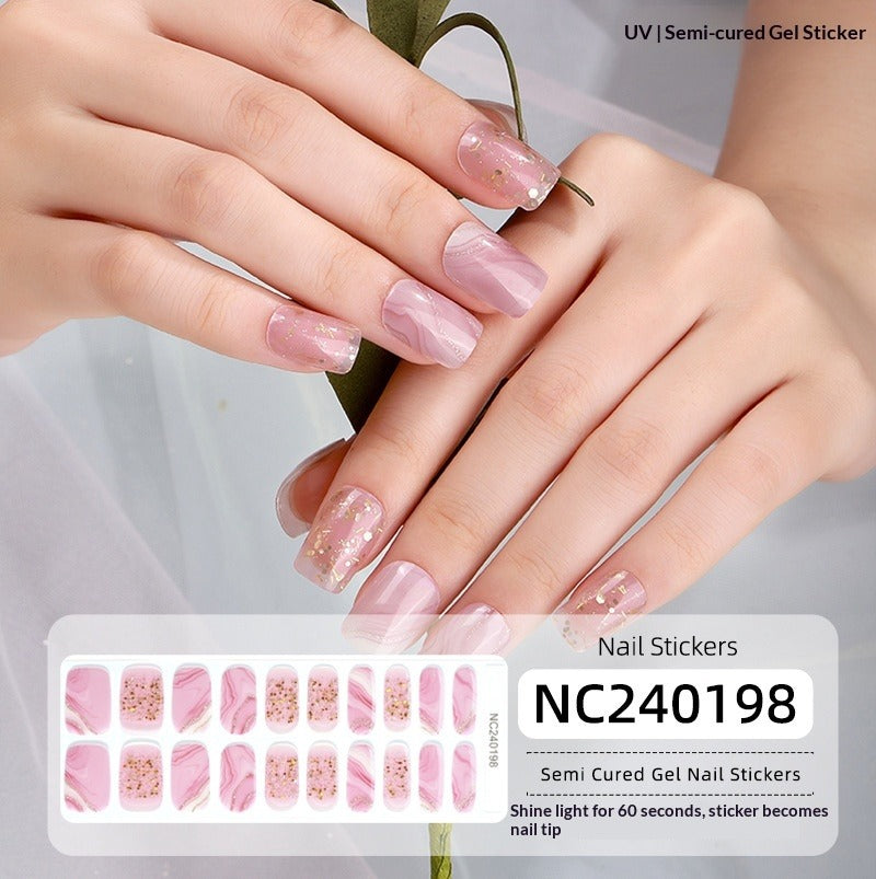 Semi-Cured Gel Nail Strips Laser Foil Ultra-Sparkle Shimmer Glossy Set (MOQ=3)
