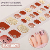 Semi-Cured Gel Nail Strips Fresh Floral 3D Foil Glossy Design (MOQ=3)