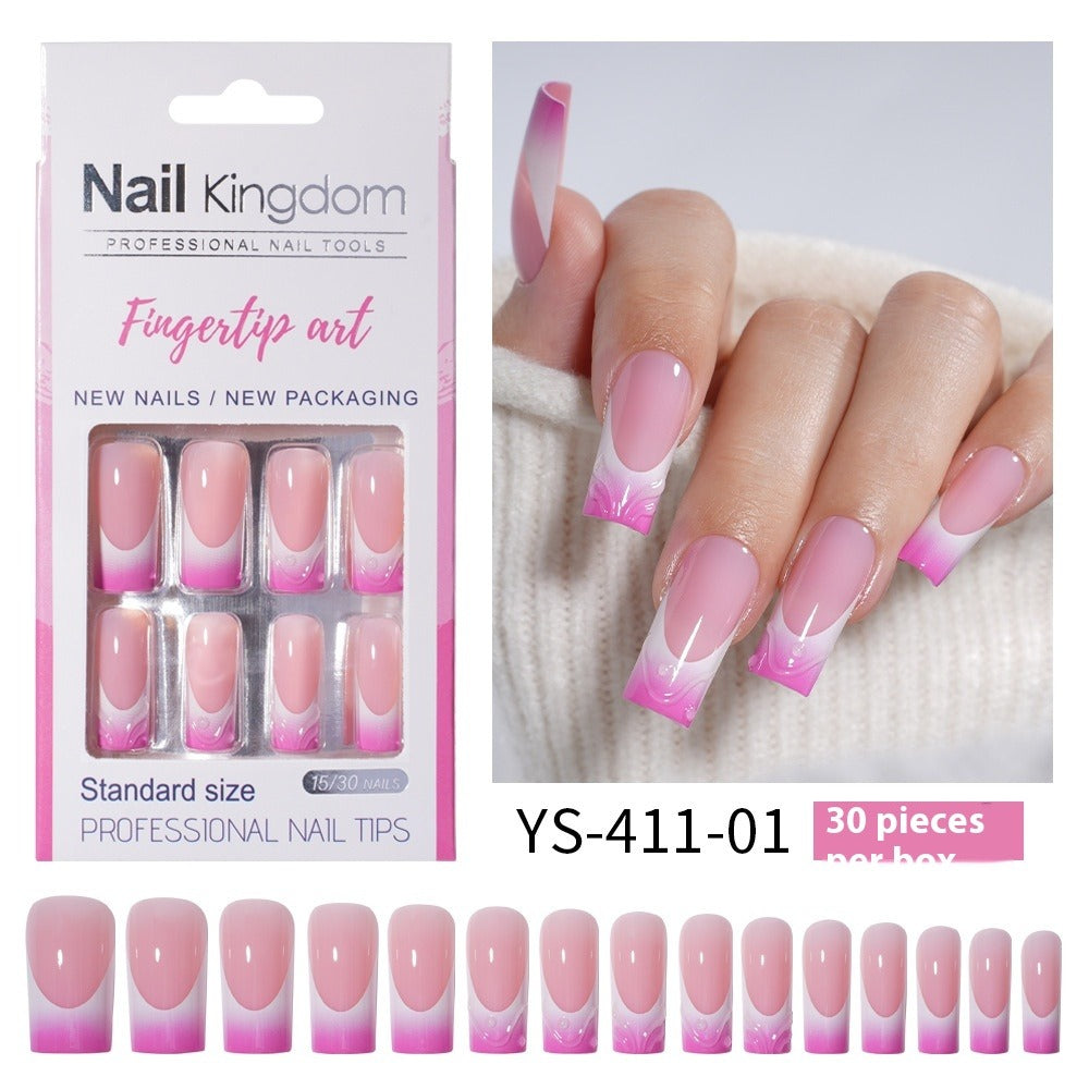 Press on nails advanced sense belt drill three-dimensional detachable nail art Spice girl fake nail press on nails wholesale