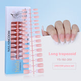 Nail Tips New  French press on nails 240 pieces boxed fake nail manicure work in progress matte full sticker French nail piece