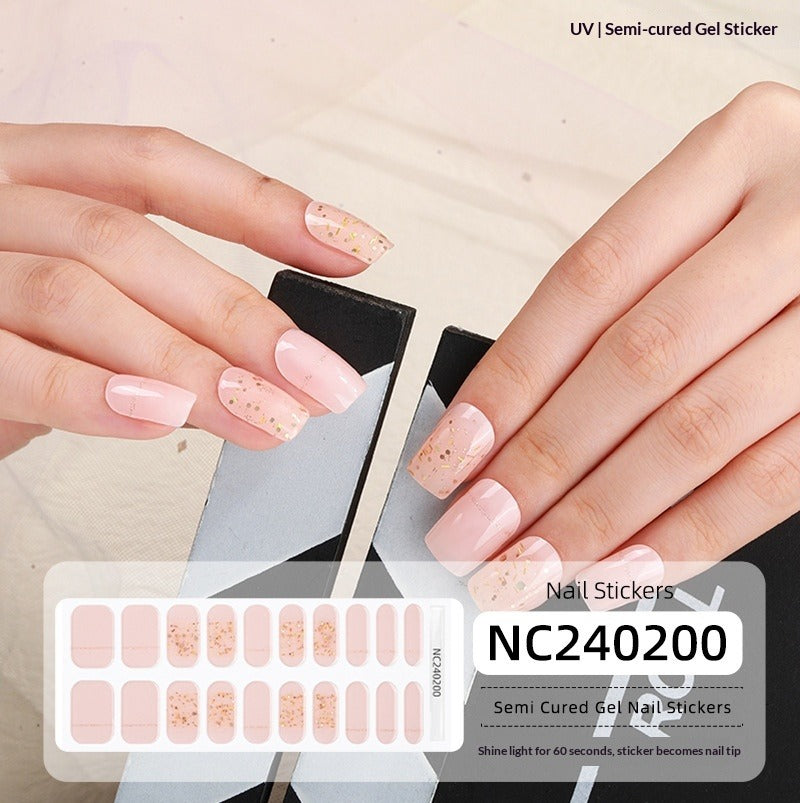 Semi-Cured Gel Nail Strips Laser Foil Ultra-Sparkle Shimmer Glossy Set (MOQ=3)