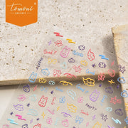 Pastel Doodle Mix – 5D Embossed Cute Nail Art Set