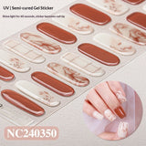 Semi-Cured Gel Nail Strips Floral Star Heart Cow-Print Mix Design (MOQ=3)