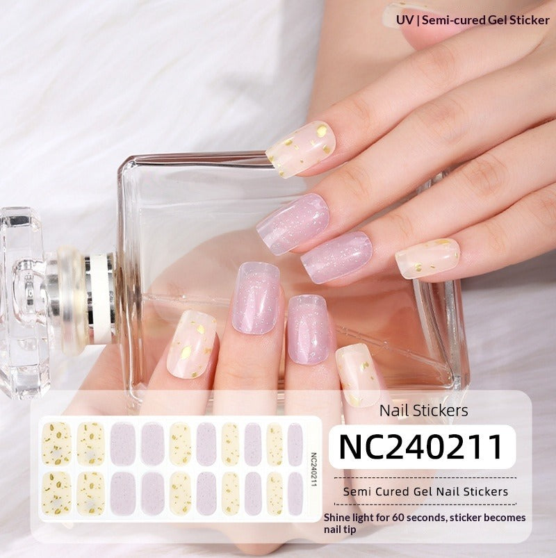 Semi-Cured Gel Nail Strips Laser Foil Ultra-Sparkle Shimmer Glossy Set (MOQ=3)