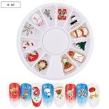 Christmas Alloy Nail Charms – Festive 3D Metal Decorations in 12-Grid Wheel (MOQ=3)