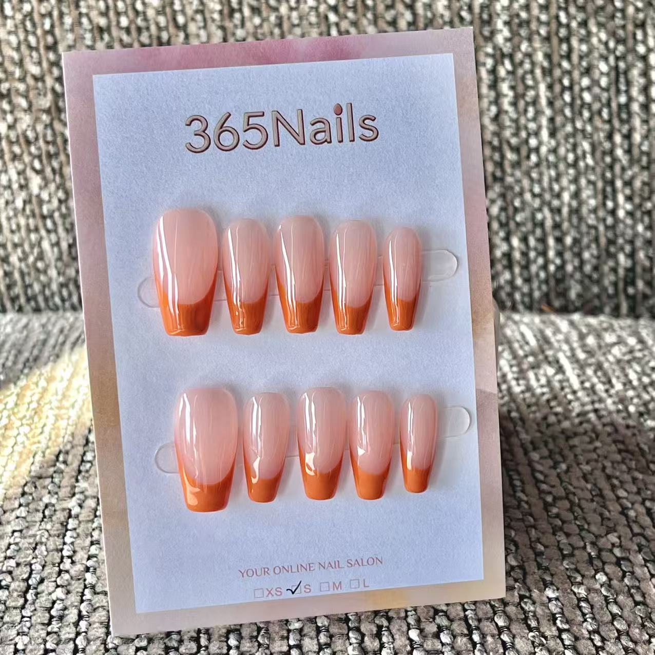 Handmade French patch manicure, multi-color and multi-reusable full coverage fake nail set