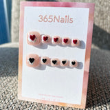 365nails: "silver foil hearts" – handmade press-on toenails / pedicure