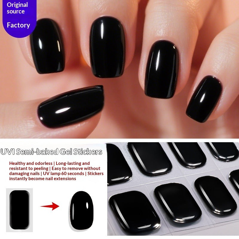 Semi-Cured Gel Nail Strips Minimal Solid Japanese Style (MOQ=3)