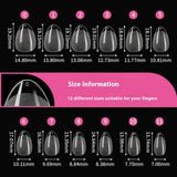 Nail Tips transparent short semi-matte nail piece, almond free of grinding and non-marking patch, press on nails piece patch, fake nail piece.