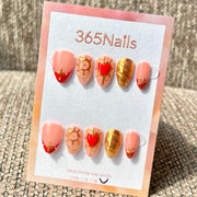 365nails: "Anime Heart Armor" – Handmade Medium Stiletto Press-On Nails
