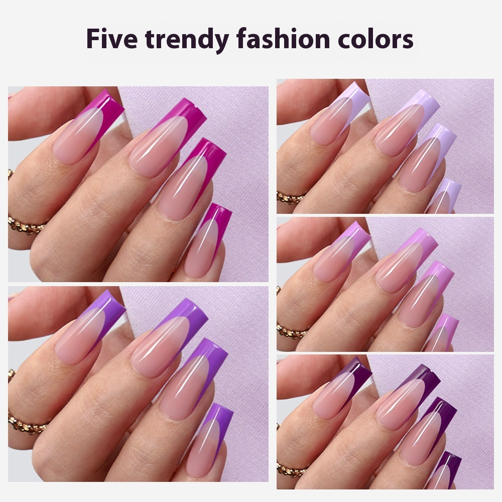 Nail Tips French press on nails, popular in Europe and the United States, five-color seamless 150 pieces, boxed removable nail prefabricated patch nail art piece