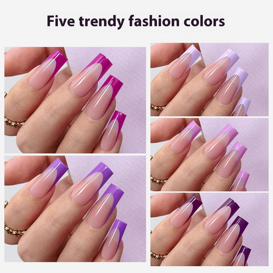 Nail Tips French press on nails, popular in Europe and the United States, five-color seamless 150 pieces, boxed removable nail prefabricated patch nail art piece