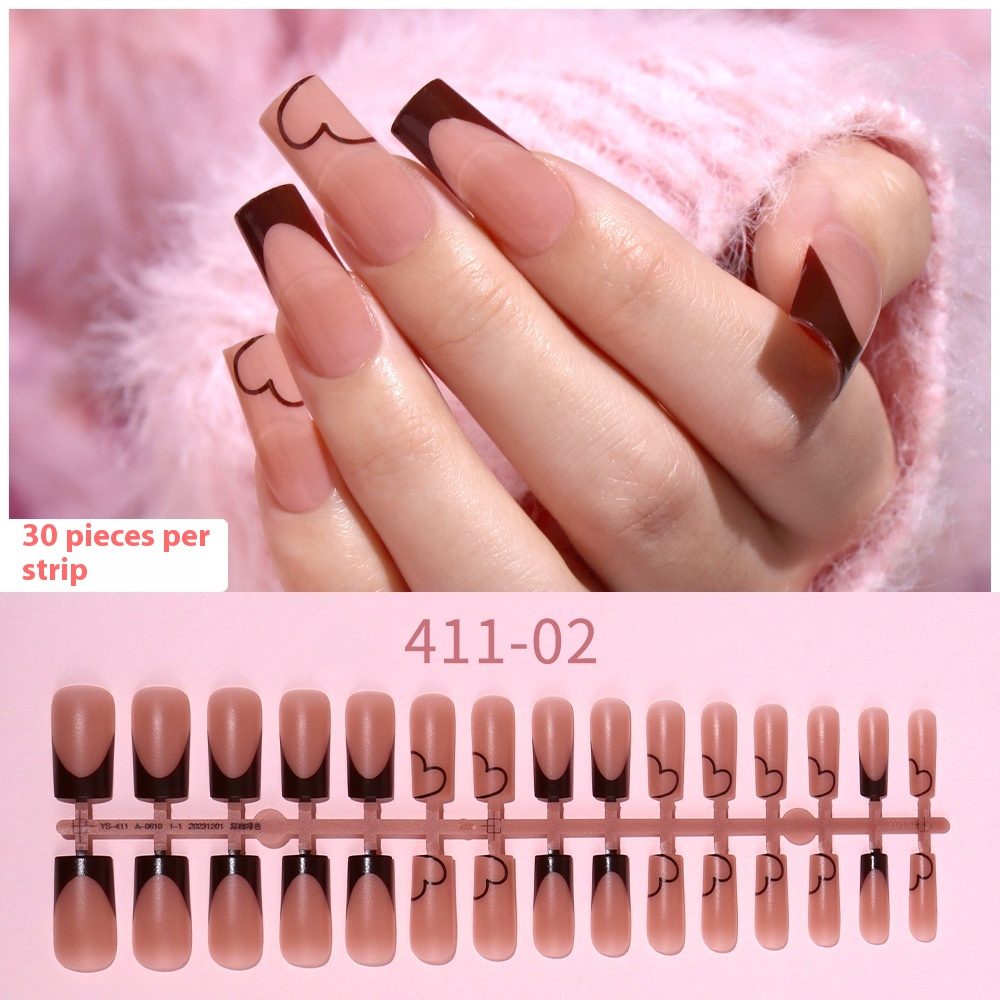 Nail Tips hot-selling French wearable manicure 30 pieces, whole bulk detachable wearable nail seamless fake nail patch
