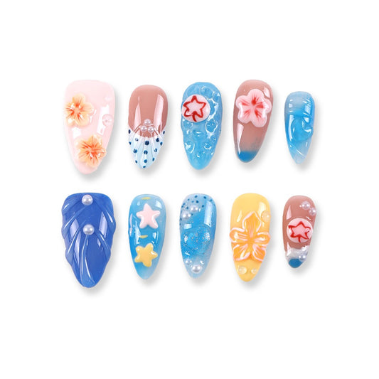 365Nails Island Jelly Blooms & Star-Sand Press-On Nails