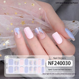 Semi-Cured Gel Nail Strips 3D Foil Gold Glossy Design (MOQ=3)