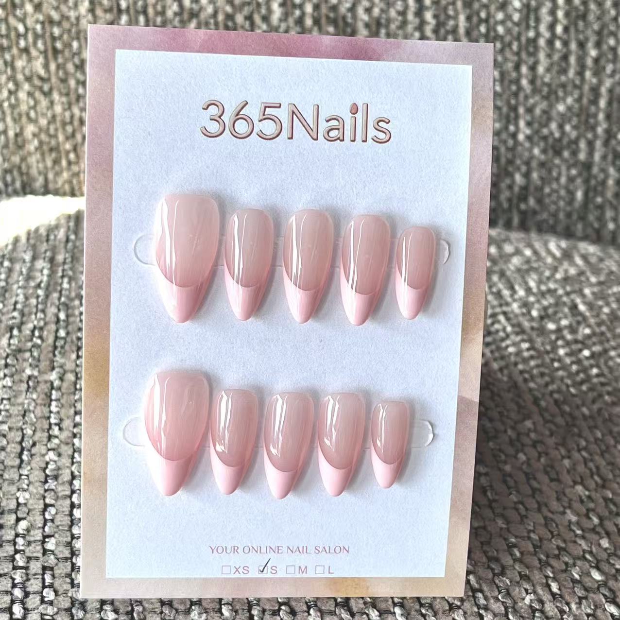 Handmade French patch manicure, multi-color and multi-reusable full coverage fake nail set