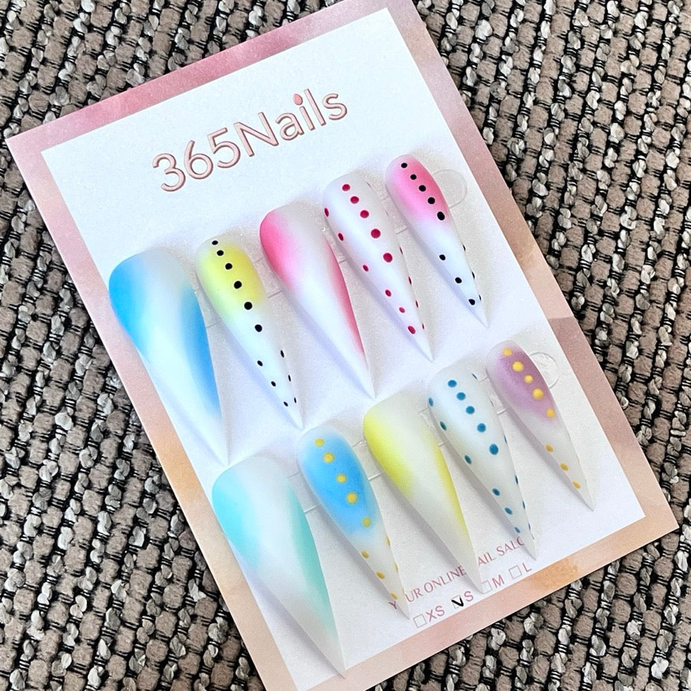Prism Candy - Rainbow Airbrush Press-On Nails