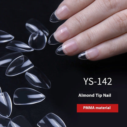 Nail Tips Press on nails pads, almond short transparent nail pads 504 pcs, boxed high-transparency and seamless full-size fake nail patch manicure