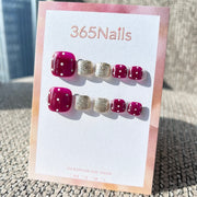 365nails: 復古莓果波點 – 手工製腳趾穿戴甲