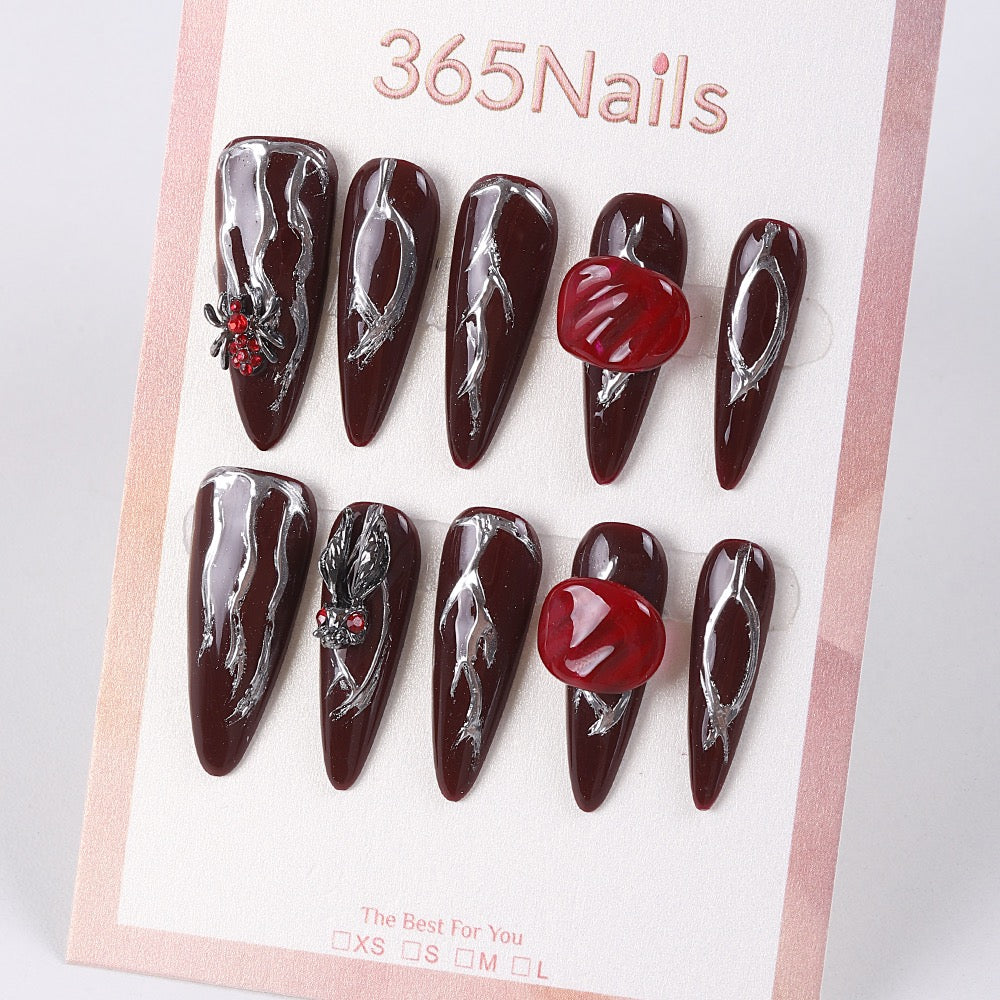 365Nails Crimson Bite Stiletto Press-On Nails