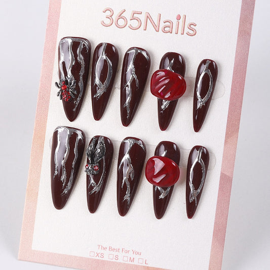 365Nails Crimson Bite Stiletto Press-On Nails