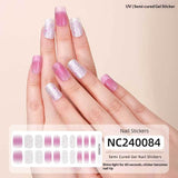 Semi-Cured Gel Nail Strips Rainbow Gradient Soft Pastel Glossy Set (MOQ=3)