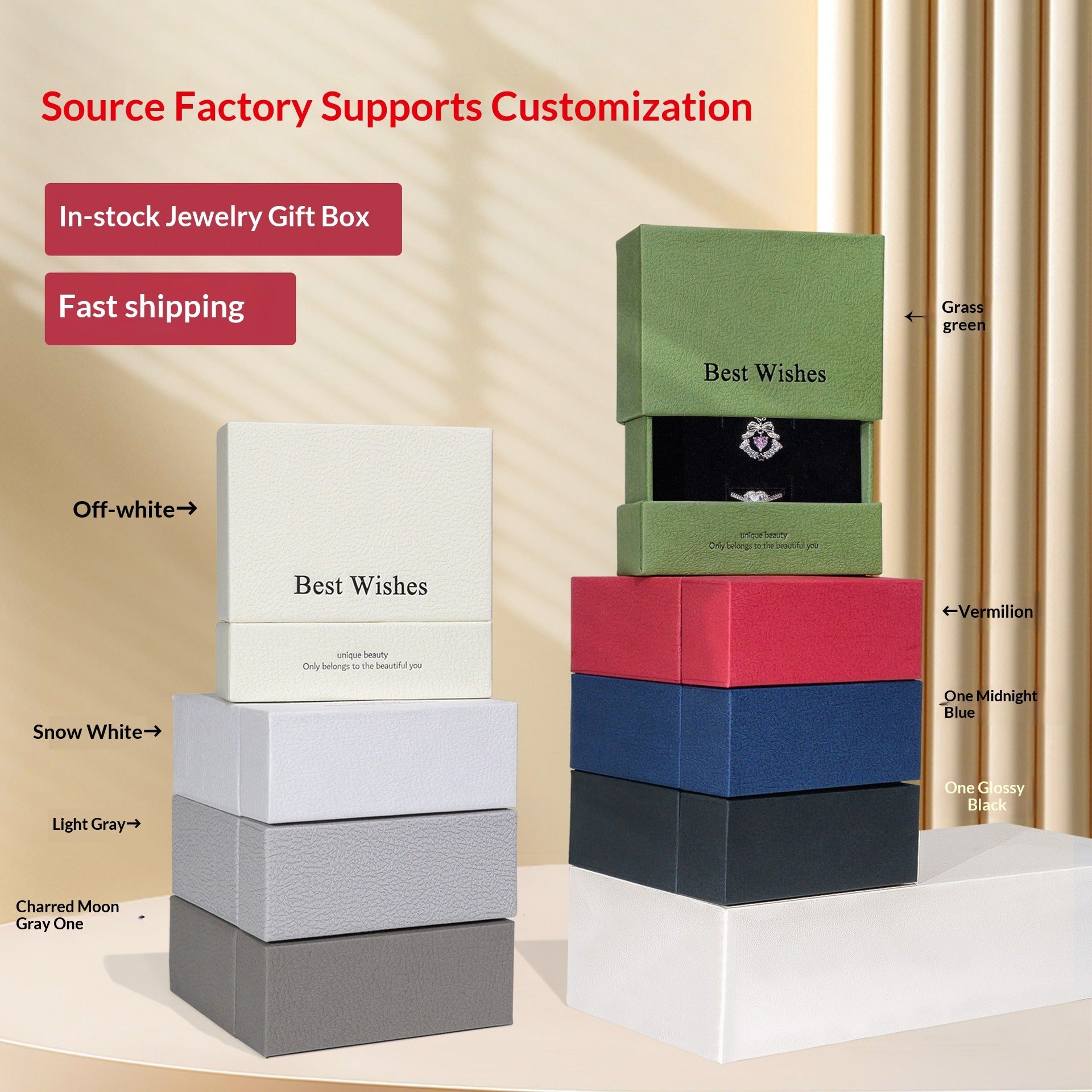 Luxury Drawer Jewelry Packaging Gift Box (MOQ=10)
