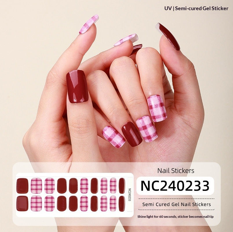 Semi-Cured Gel Nail Strips French Holiday Christmas Halloween Mix Designs (MOQ=3)