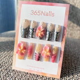 Sculpted Flora: "Cyber Petals & Sunset Zebra" – 3D Pink Flowers with Silver Chrome Armor & Gradient Animal Print