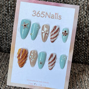 Mint Marina - Nautical 3D Charm Press-On Nails
