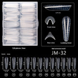 Nail Tips 120 transparent crystal nail molds, boxed with graduated crystal extension nail molds,  rapid phototherapy extension nail molds