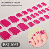 Semi-Cured Gel Nail Strips Solid Pearl Glossy Toe Design (MOQ=3)