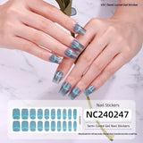 Semi-Cured Gel Nail Strips Sparkle Smiley Cat Eye Glossy Design (MOQ=3)